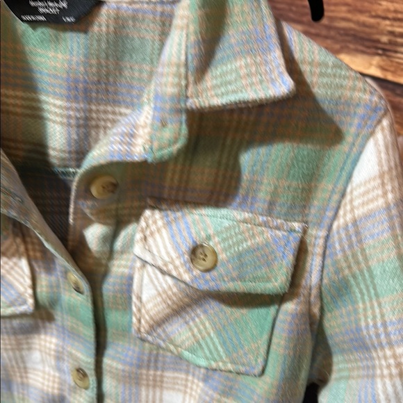 Plaid Button-Up Shirt Jacket members mark 10/12 girls nwot - Picture 4 of 6